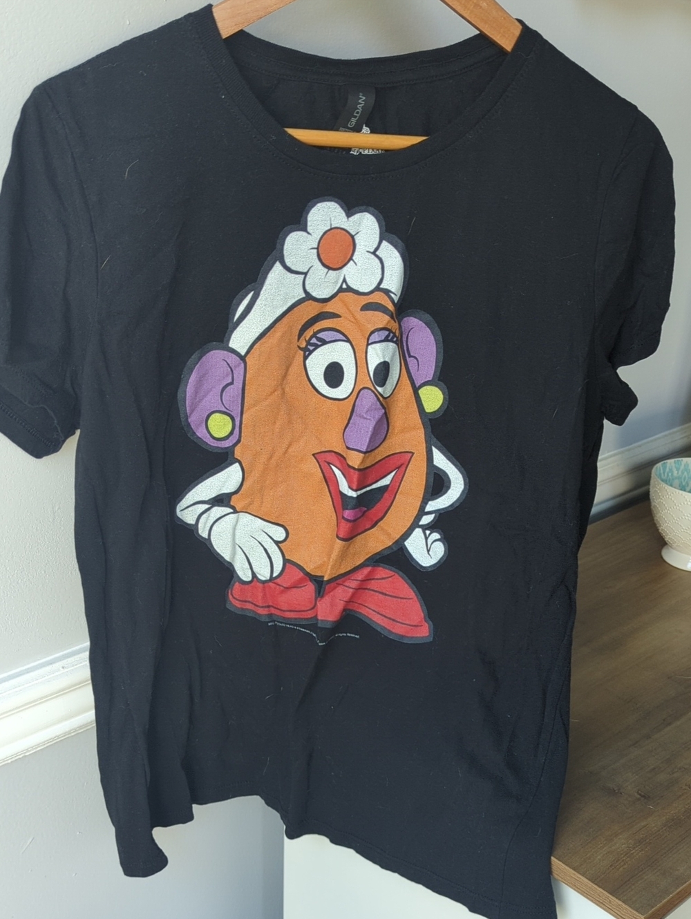 Disney Black Short-Sleeve Tee with Colorful Mrs. Potato Head Graphic